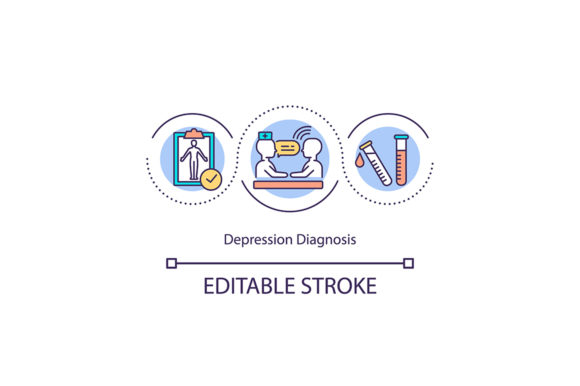 Depression Diagnosis Concept Icon: Graphics & Icons Review