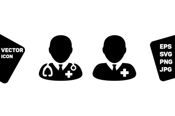 Doctor and Patient Icon Male Person Sign Graphics and Icons Review