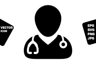 Doctor Icon Vector Male Person Avatar Graphics & Icons Review