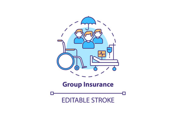 Group Insurance Concept Icon: Modern Graphics & Icons