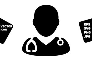 Health Icon Vector Male Doctor Person Graphics