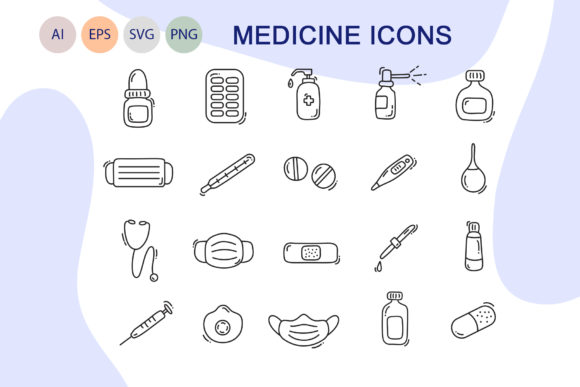 Medicine Line Icons: Graphics & Icons Review