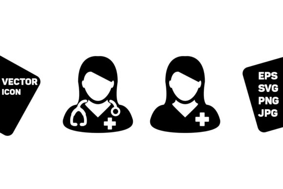 Review: Doctor Icon Vector Female Person Profile