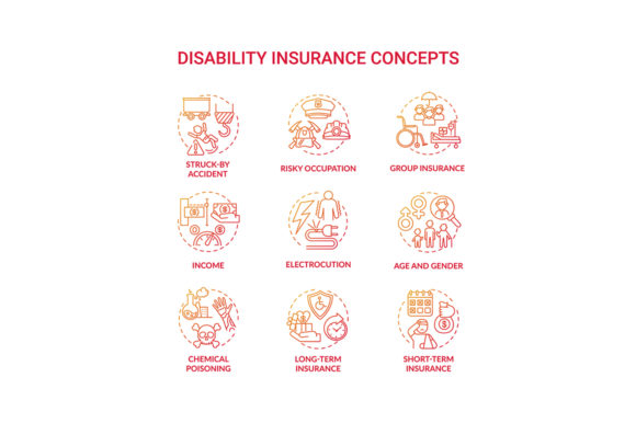 Reviewing the Disability Insurance Concept Icons Set