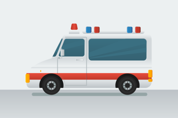 Side View Ambulance Illustration for Graphics